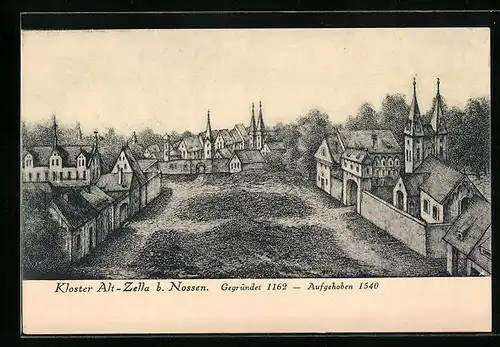 Künstler-AK Nossen, Kloster Alt-Zella