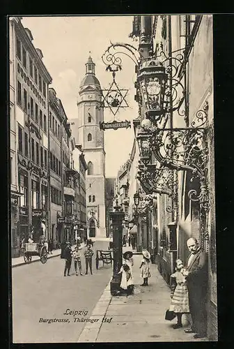 AK Leipzig, Gasthaus Thüringer Hof in der Burgstrasse