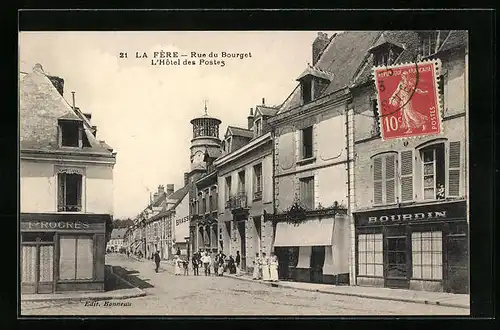 AK La Fère, L`Hôtel des Postes Rue du Bourget