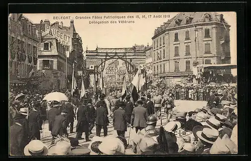 AK Belfort, Grandes Fetes Patriotiques Aout 1919, Délégation des Vétérans