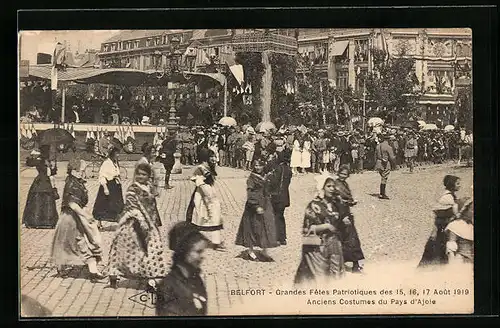 AK Belfort, Grandes Fetes Patriotiques Aout 1919, Anciens Costumes du Pays d`Ajoie