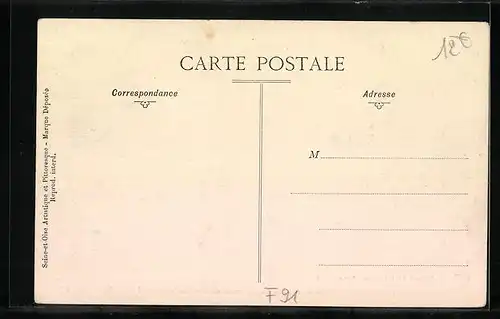 AK Chilly-Mazarin, Facade Postérieure du Château et rentrée des Travailleurs 1907