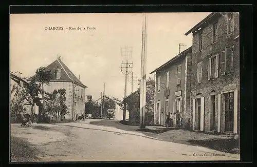AK Chabons, Rue de la Poste, Strassenpartie