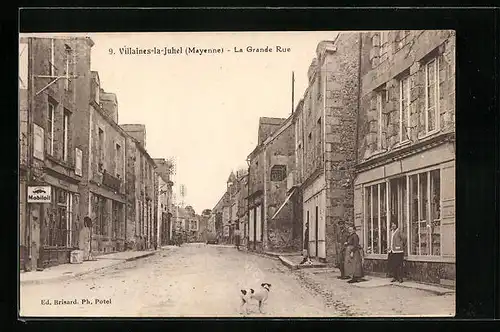 AK Villaines-la-Juhel, La Grande Rue