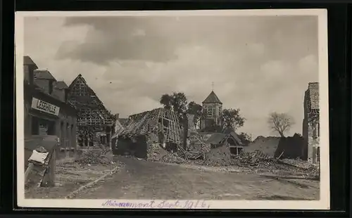 AK Miraumont, Ruinen im September 1916