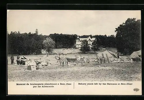 AK Betz, Matérial de boulangerie abandonné par les Allemande