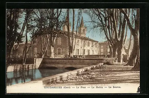 AK Goudargues, Le Pont, La Mairie, La Source
