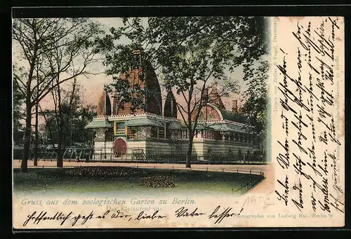 AK Berlin, Elefantenhaus im Zoologischen Garten