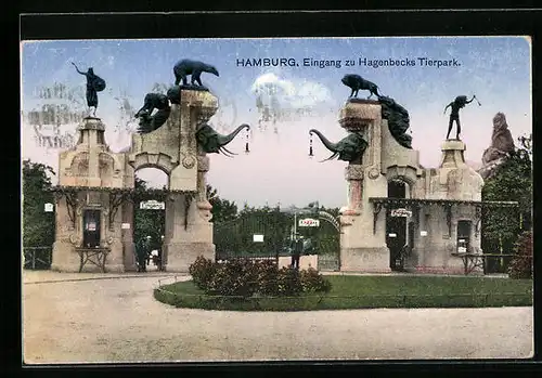 AK Hamburg, Eingang zu Hagenbecks Tierpark