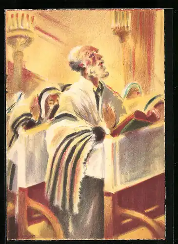Künstler-AK Jüdische Feste, Yom Kippour