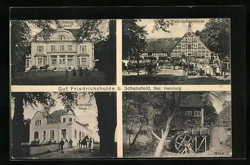 AK Schenefeld /Bez. Hamburg, Gut Friedrichshulde - Herrenhaus, Wirtschaftsgebäude, Inspektorhaus und Mühle