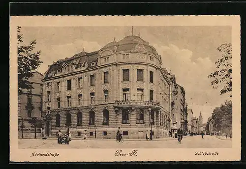 AK Gera, Partie an der Ecke Adelheid- und Schlossstrasse