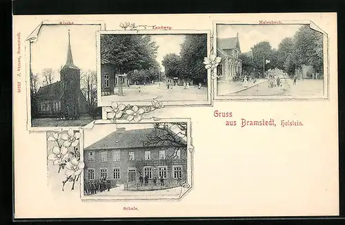 AK Bramstedt /Holstein, Schule, Kirche, Maienbeck