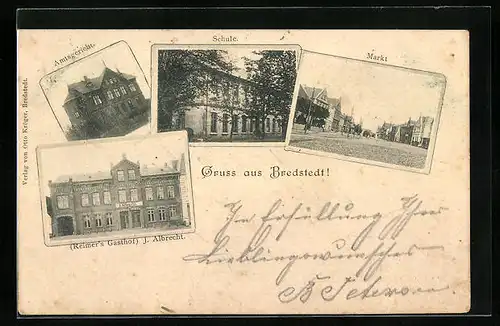 AK Bredstedt, Reimer`s Gasthof, Amtsgericht, Schule