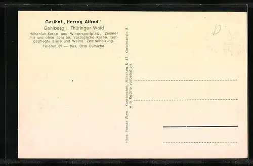 AK Gehlberg i. Thüringer Wald, Gasthof Herzog Alfred