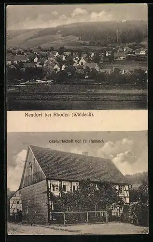 AK Neudorf bei Rhoden, Gasthaus von Fr. Rummel