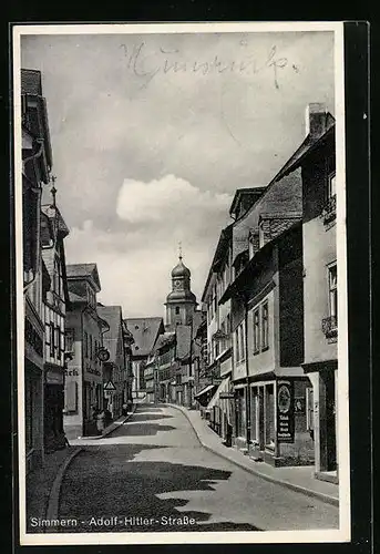 AK Simmern, Blick in die Strasse