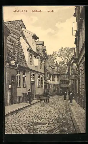 AK Kiel, Kehdenstrasse Ecke Faulstrasse mit Gasthof zur Quelle