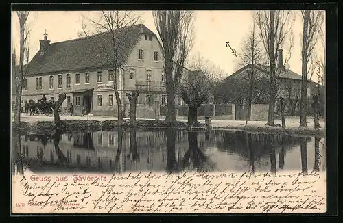 AK Gävernitz, Ortspartie am Gasthof zu Gävernitz