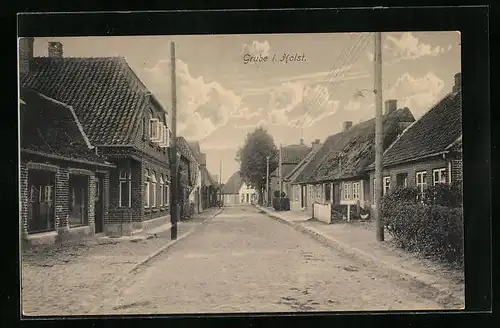 AK Grube i. Holst., Strassenansicht im Ort