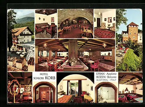AK Missian bei Eppan, Hotel-Restaurant Schloss Korb, Innenansichten