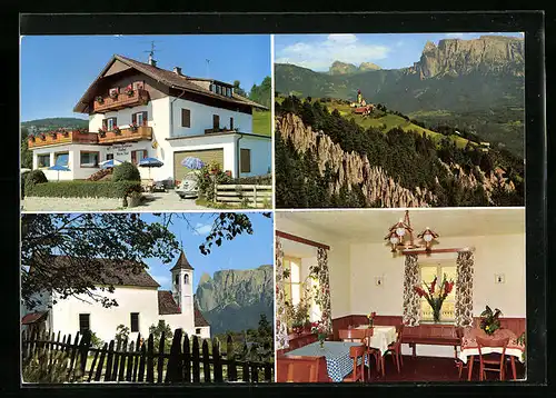 AK Bozen am Ritten, Gasthaus Maria Saal, Innenansicht, Kirche