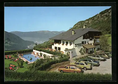 AK Unterinn /Ritten, Pension Unterinnerhof mit Schwimmbecken