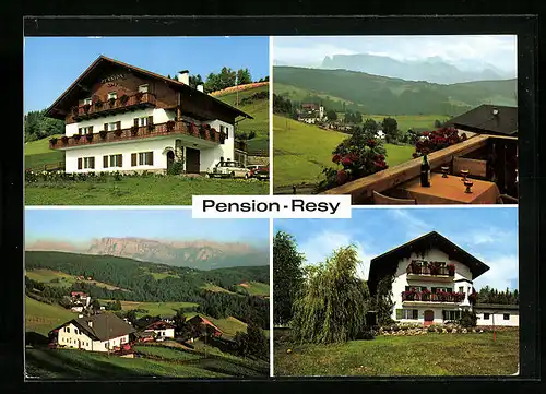 AK Oberinn /Ritten, Pension Resy, Balkon, Ortspartie