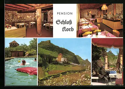 AK Eppan b. Bozen, Pension Restaurant Schloss Korb, Innenansichten