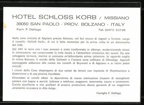 AK San Paolo-Missiano /Bolzano, Hotel Schloss Korb, Innenansichten