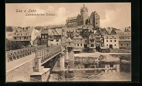 AK Diez a. Lahn, Lahnbrücke mit Schloss
