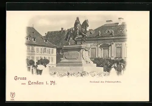 AK Landau i. Pf., Denkmal des Prinzregenten