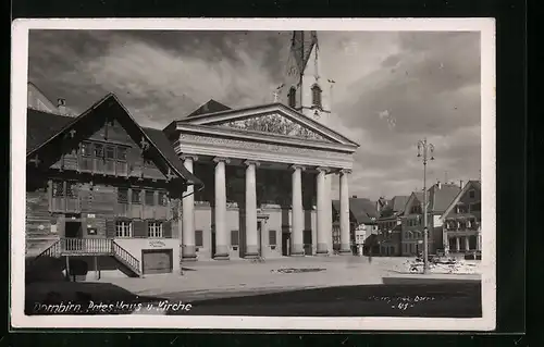 AK Dornbirn, Rotes Haus und Kirche