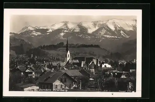 AK Dornbirn, Ortsblick mit Kirchturm