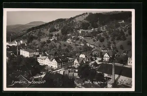 AK Dornbirn, Oberdorf aus der Vogelschau