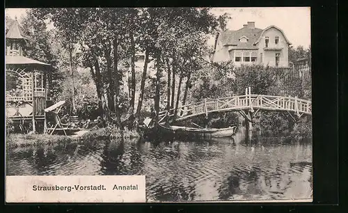 AK Strausberg-Vorstadt, Brücke im Annatal