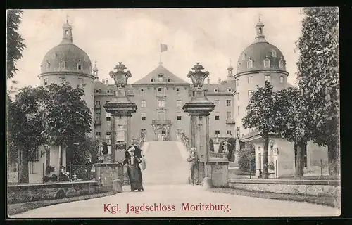 AK Moritzburg, Kgl. Jagdschloss, Vorderansicht