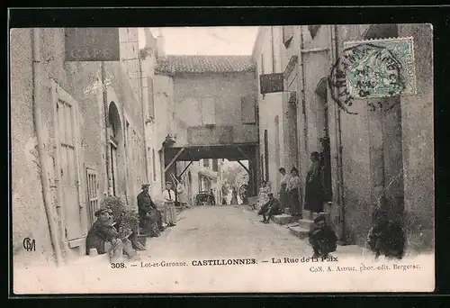 AK Castillonnes, la Rue de la Paix