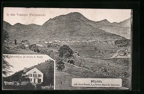 AK Belval, Forsthaus du Palais, Panorama