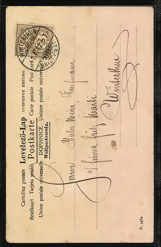 AK Prosit Neujahr 1902, Herr mit Melone