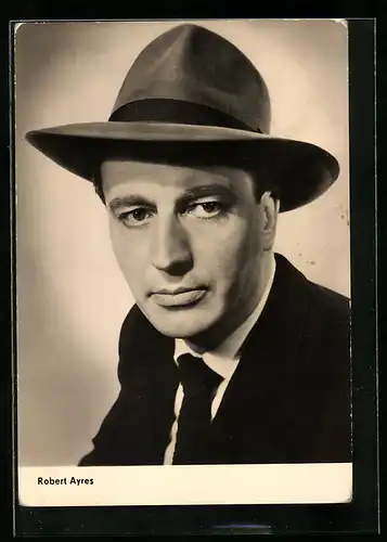 AK Schauspieler Robert Ayres mit Krawatte und Hut