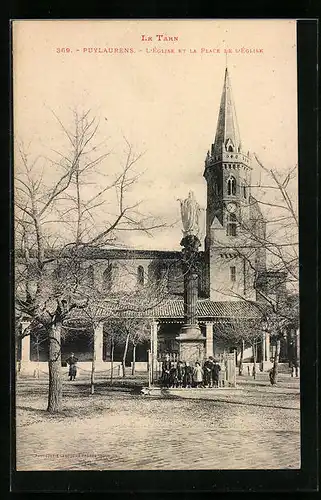 AK Puylaurens, L`Église et la Place de l`Eglise