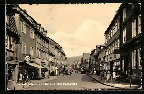 AK Heiligenstadt / Eichsfeld, Strassenpartie der Karl-Marx-Strasse