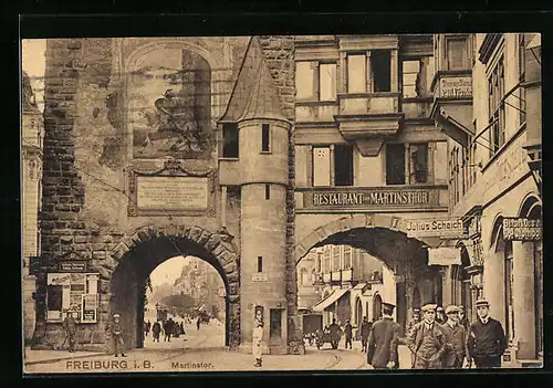 AK Freiburg i. B., Strassenpartie am Marientor