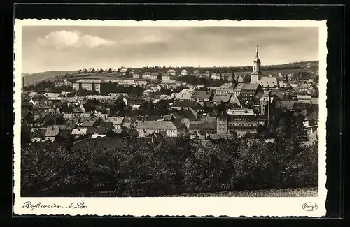 AK Rosswein i. Sa., Ortspartie mit Blick auf die Kirche