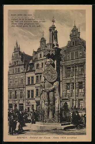 AK Bremen, Roland der Riese, errichtet 1404