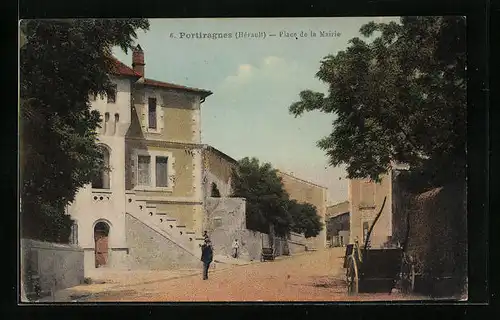 AK Portiragnes, Place de la Mairie
