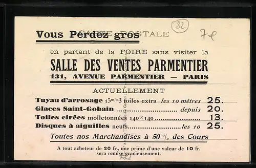 AK Escatelens, Le Groupe scolaire et la Poste, Paris, Salle des Ventes Parmentier, 131, Avenue Parmentier