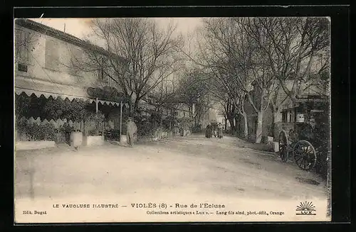 AK Violès, Rue de l`Ecluse, Strassenpartie