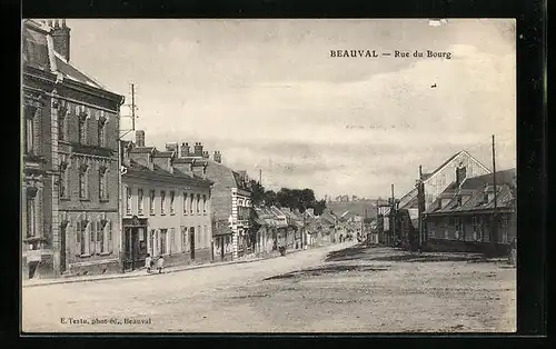 AK Beauval, Rue du Bourg, Strassenpartie